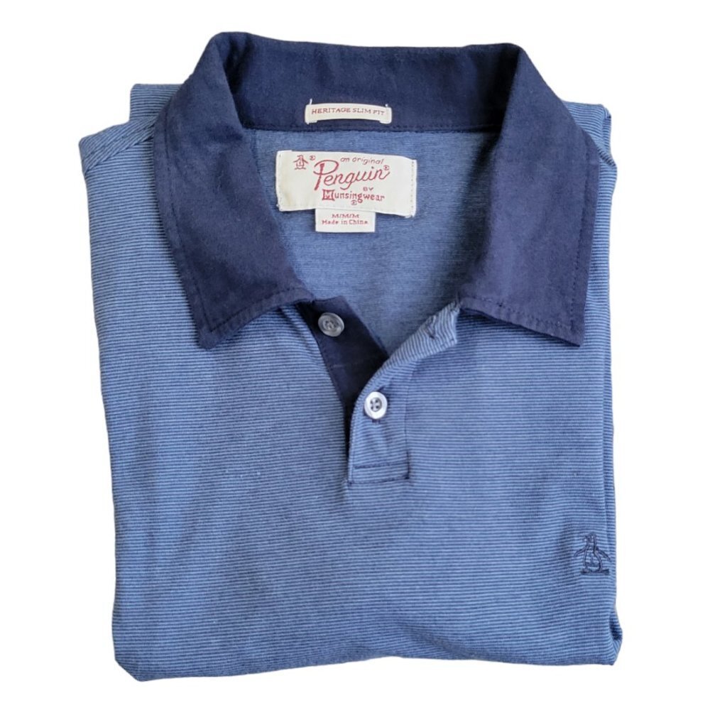 Original Penguin Polo Shirt Short Sleeve Heritage Slim Fit Size M